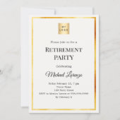 Ivory gold retirement party business logo einladung (Vorderseite)