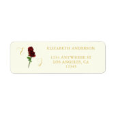 Ivory Gold Rose Hochzeitrücksendesiegel (Vorne)