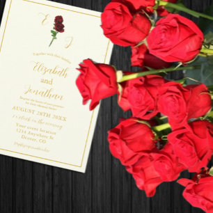 Ivory Gold Rose Probe Dinner Einladung