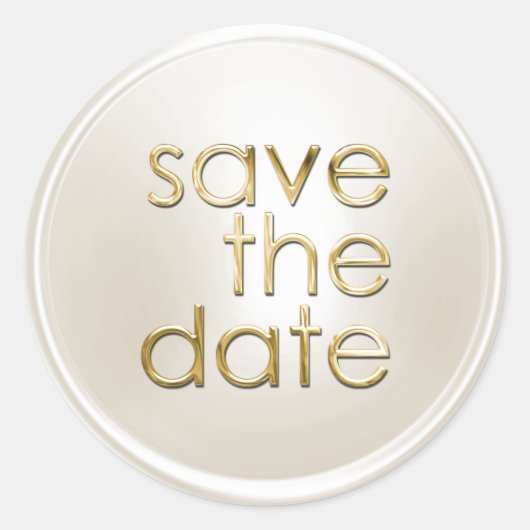 Ivory Gold Save the Date Umschlag Aufkleber (Vorderseite)
