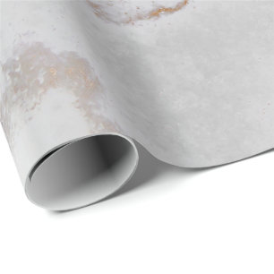 Ivory Gold Silver Gray Metallic Strokes Marmor Geschenkpapier