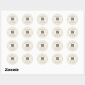 Ivory Gold Small Business QR-Code Danke  Runder Aufkleber (Blatt)