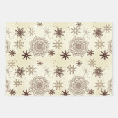 Ivory Gold Star Muster Geschenkpapier Set (Vorderseite 2)