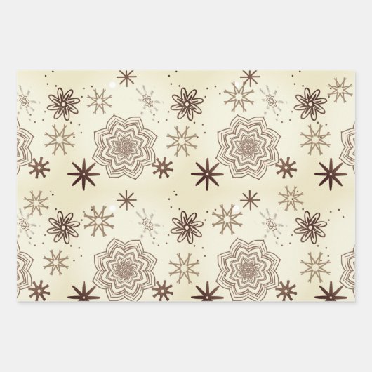Ivory Gold Star Muster Geschenkpapier Set (Vorderseite 2)