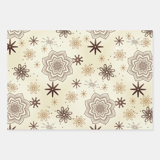 Ivory Gold Star Muster Geschenkpapier Set (Vorderseite)