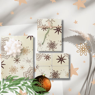 Ivory Gold Star Muster Geschenkpapier Set