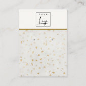Ivory Gold Terrazzo Marmor Texture Earring Logo Visitenkarte (Vorderseite)