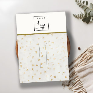 Ivory Gold Terrazzo Texture Hairpin Display Logo Visitenkarte