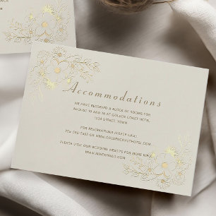 Ivory Gold Wedding Hotel Info Card Begleitkarte