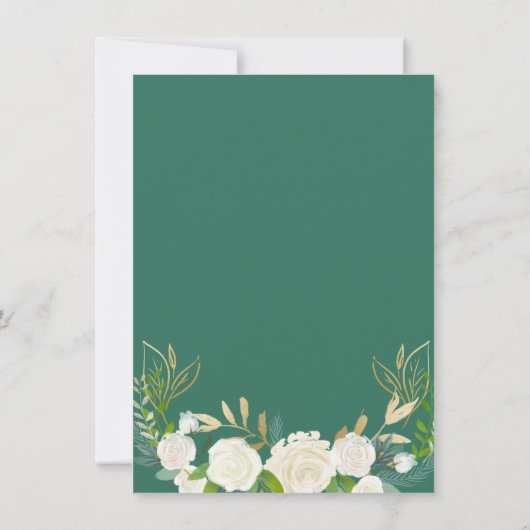 Ivory Golden Floral Modern Frame Graduation Party Einladung (Rückseite)