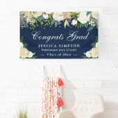 Ivory Golden Floral Moderner Abschluss Graduate Banner (Insitu)