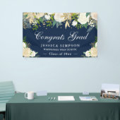 Ivory Golden Floral Moderner Abschluss Graduate Banner (Messeveranstaltung)