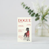Ivory Great Dane Dogue Magazine Business Card Visitenkarte (Stehend Vorderseite)