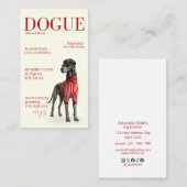 Ivory Great Dane Dogue Magazine Business Card Visitenkarte (Vorne/Hinten)