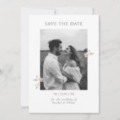 Ivory & Green | Chic Floral Wedding Save the Date (Vorderseite)