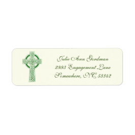 Ivory Green Elegant Irish Celtic Cross