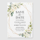 Ivory Green Floral Geometric speichert das Datumsm Magnetkarte (Vorderseite)