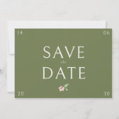 Ivory & Green | Floral Rose Wedding Save The Date (Rückseite)