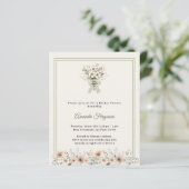 Ivory green florals Bridal Shower invitation (Stehend Vorderseite)