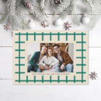 Ivory Green Kariert Minimal Weihnachts-Foto