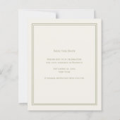 Ivory green monogram wreath birthday Save the Date (Rückseite)