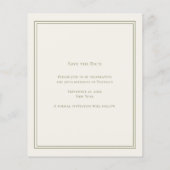 Ivory green monogram wreath birthday Save the Date Flyer (Hinten)