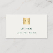 Ivory green qr code social media photo logo visitenkarte (Vorderseite)