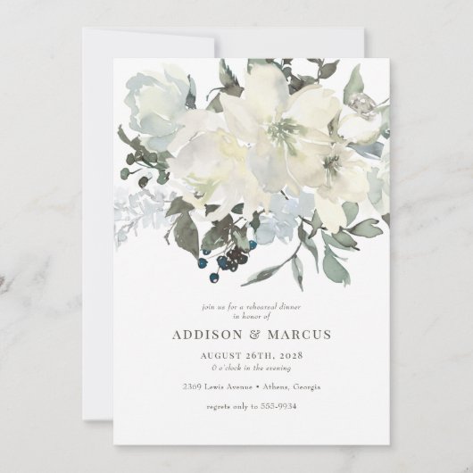 Ivory Greenery Probe Frische Pasta machen Einladung (Vorderseite)