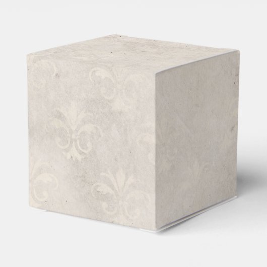 Ivory Grunge Damask Geschenkschachtel (Rückseite)