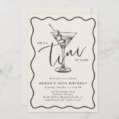 Ivory Hand Drawn A Tini Bit Older 30’s Birthday  Einladung (Vorne/Hinten)