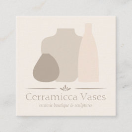 Ivory Handmade Porzellan-Vase-Keramik Quadratische Visitenkarte