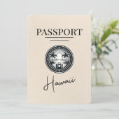 Ivory Hawaii Passport Save the Date (Stehend Vorderseite)
