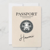 Ivory Hawaii Passport Save the Date (Vorderseite)