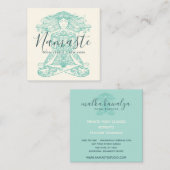 Ivory Henna mandala Yoga Dozentin Meditation Quadratische Visitenkarte (Vorne/Hinten)