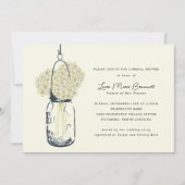Ivory Hydrangea & Mason Jar Brautparty Einladung (Vorderseite)