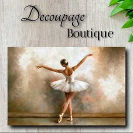 Ivory Impressionist Dancing Ballerina Decoupage Seidenpapier