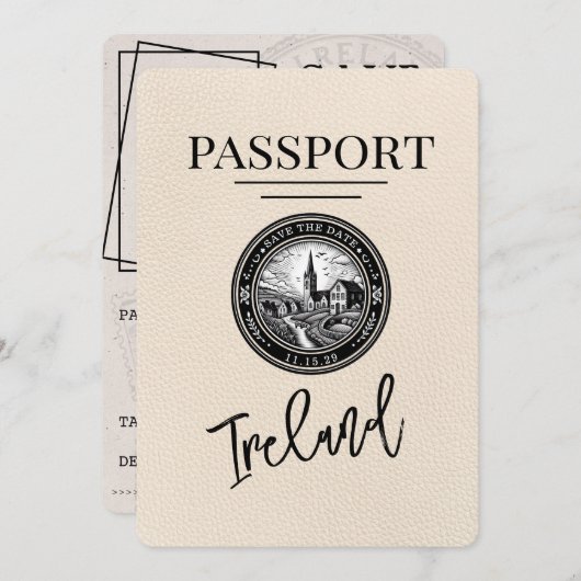 Ivory Ireland Pass Save the Date (Vorne/Hinten)