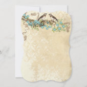 Ivory Lace Aqua Blue Blossom Einladung (Rückseite)