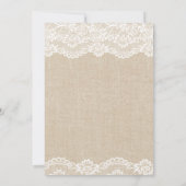 Ivory Lace Burlap Floral Mason Jar Baby Shower Einladung (Rückseite)