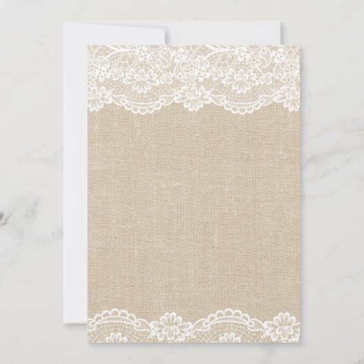 Ivory Lace Burlap Mason Jar Floral Brautparty Einladung (Rückseite)