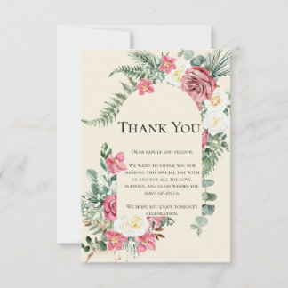 Ivory Lace Elegant Personalized Wedding Gratitude Dankeskarte