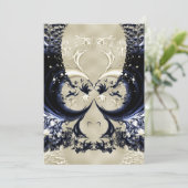 Ivory Lace Fraktal Wedding Einladung (Stehend Vorderseite)