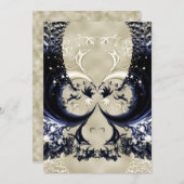 Ivory Lace Fraktal Wedding Einladung (Vorne/Hinten)