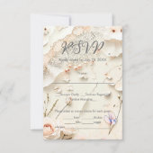 Ivory Lace Heart Floral Romantic Spring Wedding RSVP Karte (Vorderseite)