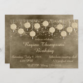 Ivory Lanterns Einladung zum Geburtstag (Vorne/Hinten)