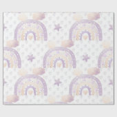 Ivory Lavender Boho Rainbow Baby Girl Shower Geschenkpapier (Flach)