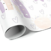 Ivory Lavender Boho Rainbow Baby Girl Shower Geschenkpapier (Rolleneckpunkt)