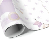 Ivory Lavender Elephant Balloon Baby Girl Dusche Geschenkpapier (Rolleneckpunkt)