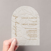 Ivory Leaves Wedding Acrylic Acryleinladungen (Insitu (Handheld))