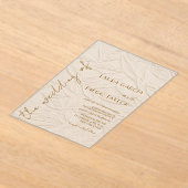 Ivory Leaves Wedding Acrylic Matte Acryleinladungen (Ablage )